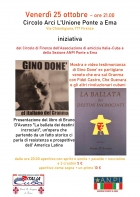 Iniziativa su Gino Donè e present. libro Bruno D'Avanzo - 25 ottobre Ponte a Ema - Ass. Amicizia Italia Cuba FI