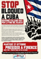 Stop bloqueo a Cuba - presidio a Firenze 27 ottobre - Ass. Amicizia Italia Cuba FI