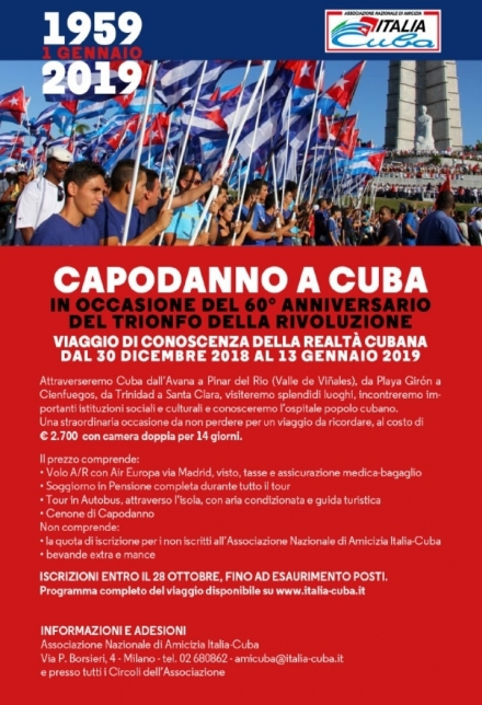 Capodanno a Cuba per i 60 anni della rivoluzione - Ass. Amicizia Italia Cuba FI