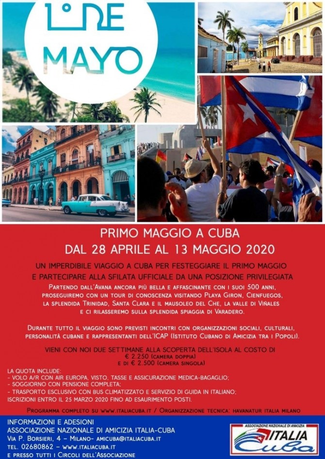 Viaggio 1° maggio a Cuba – 28aprile/13 maggio 2020 - Ass. Amicizia Italia Cuba FI