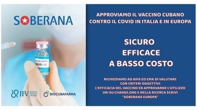 Approviamo il vaccino cubano Soberana contro il Covid in Italia ed in Europa - Ass. Amicizia Italia Cuba FI