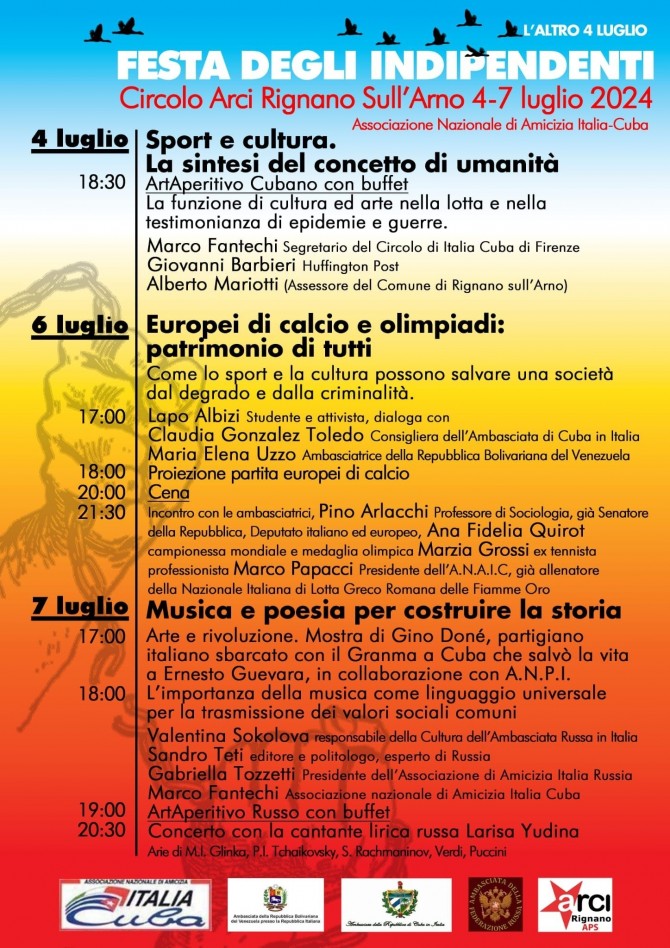 FESTA DEGLI INDIPENDENTI - RIGNANO SULL'ARNO 4-6-7 LUGLIO - Ass. Amicizia Italia Cuba FI